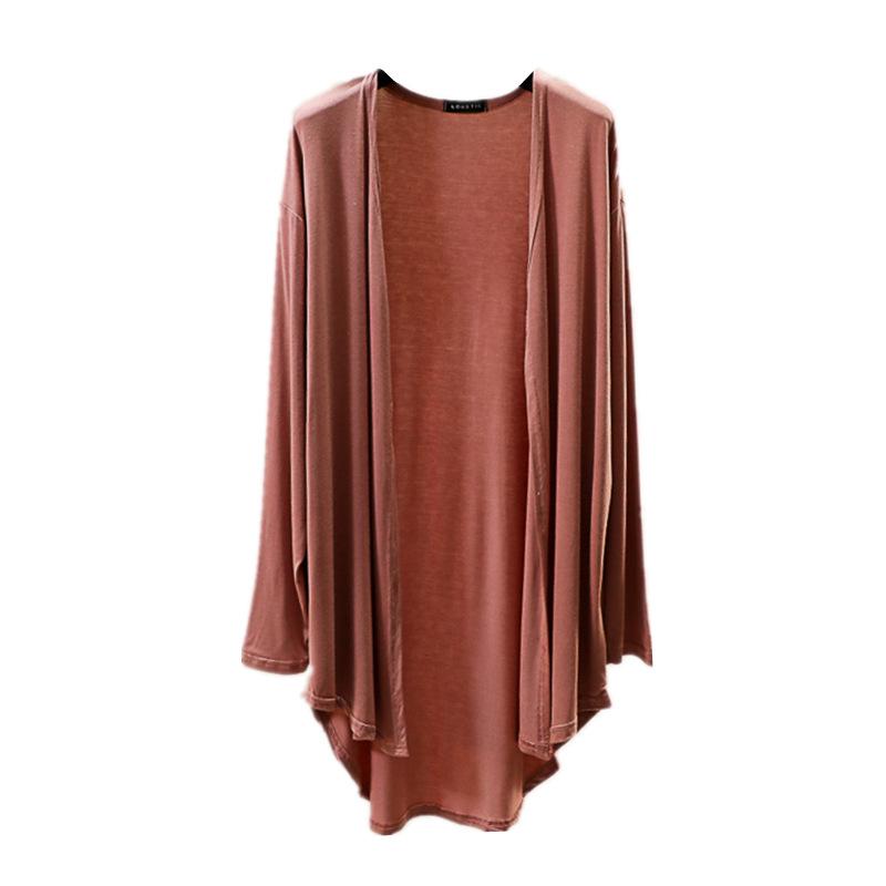 Women's Plus Size Mid-Length Cardigan: Spring/Summer Korean Style Shawl-Coat In Lightweight, Solid Colors