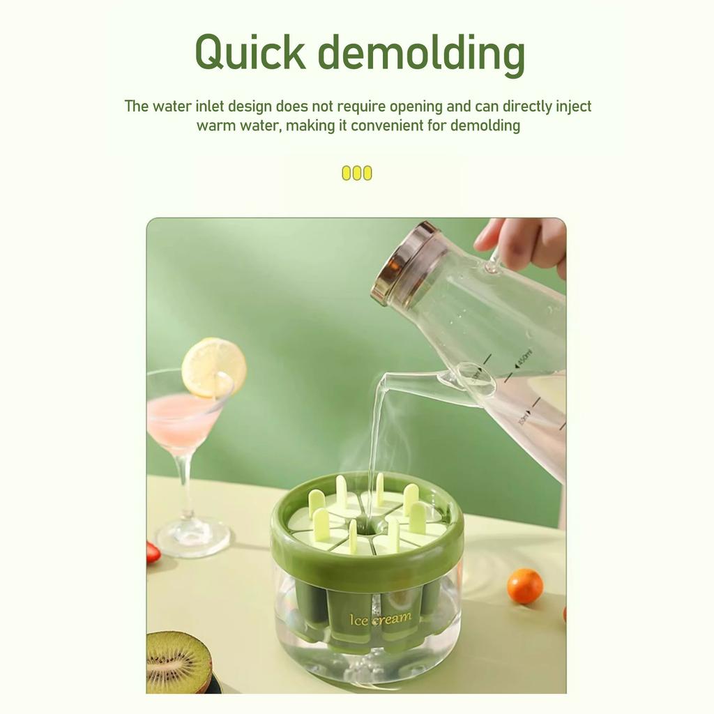 Popsicle Molds, 8 Cavities Homemade Popsicle Molds Shapes Reusable Popcicale Mould Silicone, Easy Release Ice Molds For DIY Ice Lolly Popsicle