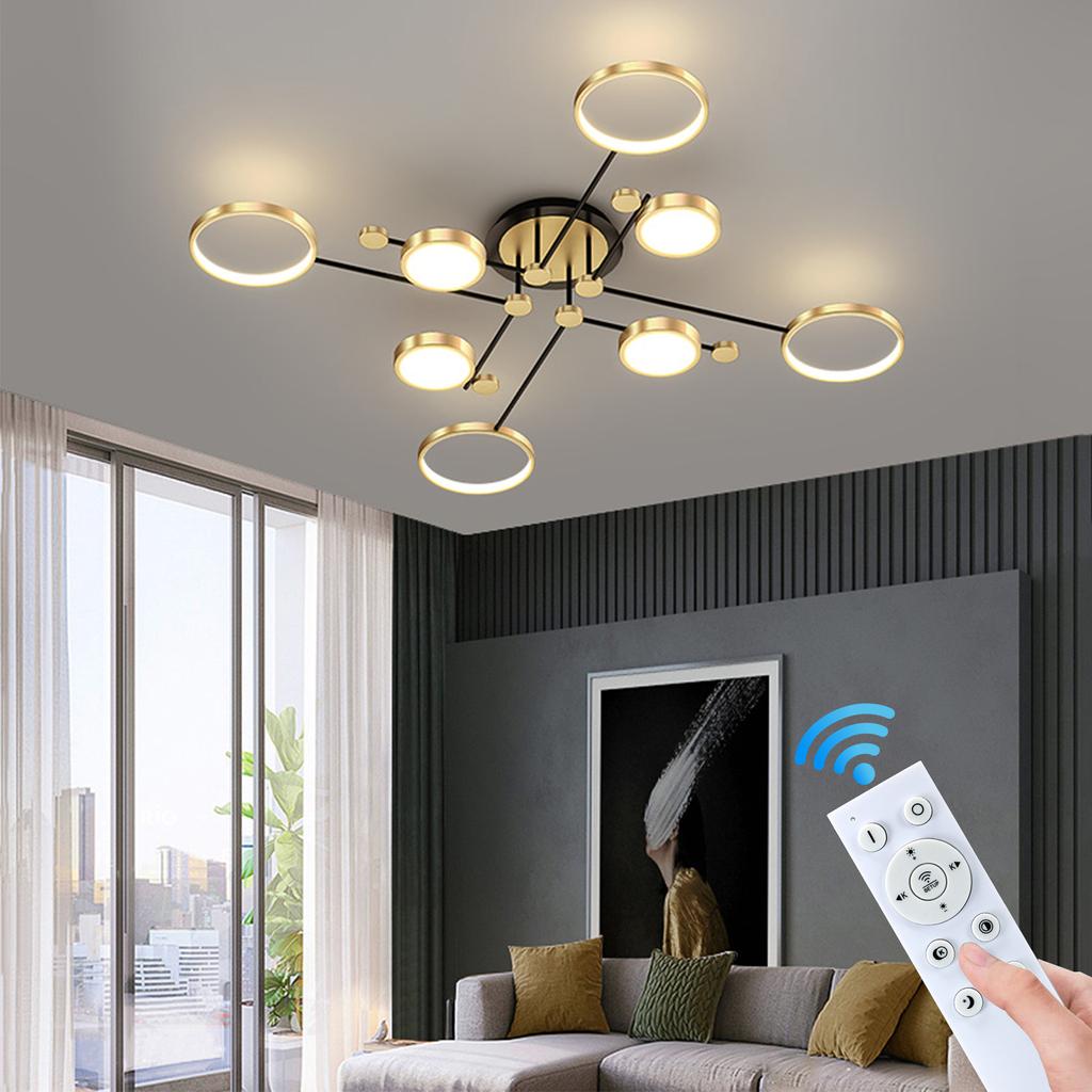 Modern LED Ceiling Lamp with Remote Control Golden Round Lighting Home Decoration Lamp Bedroom Living Room Lighting Fixtures