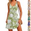 Women's Casual Sundress With Pockets Summer Boho Beach Dress Printed Blouses For Women T-Shirts Dress V Neck Loose Tank Dresses