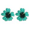 Exaggerated Multi-Color Handmade Flower Oil Drip Earrings for Women
