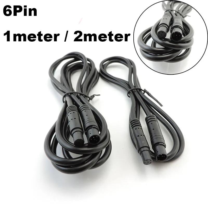 6pin Male to Female Car DVR Camera Rear View Camera copper connector cable Wire 6 core Vehicle Cord Extension HD Monitor