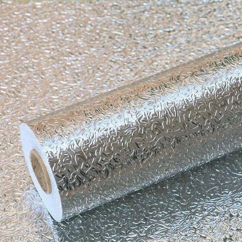 Кухонная маслостойкая наклейка, термостойкие самоклеящиеся обои, водонепроницаемая алюминиевая фольга для защиты кухонного фартука шкафа