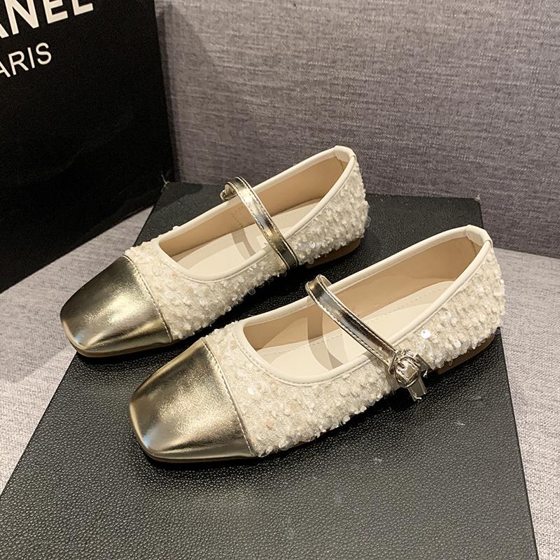 Fashion 2024 Fashion Women Mary Jane Shoes New Shiny Leather Vintage Women Flats Ladies Square Toe Ballet Casual Shoes