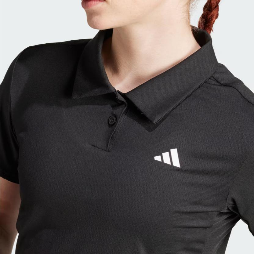 adidas Women's Black Tennis Short Sleeve Polo Shirt JZ4924