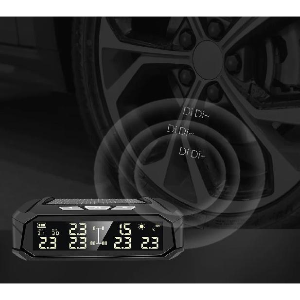TPMS Tire Pressure 6 External Sensor LCD Display Battery Replaceable Tyre Temperature Alarm System Car Tire Pressure Monitorin