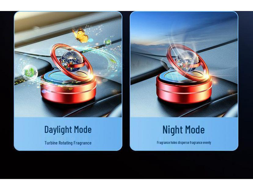 Солнечный автомобильный ароматизатор: Двухкольцевой вращающийся дезодоратор для духов для украшения интерьера