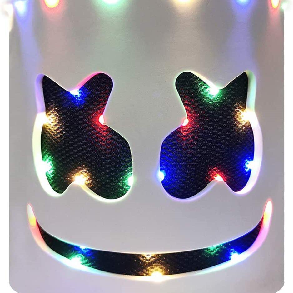 Светодиодная маска Marshmello: Светящийся DJ-шлем для Хэллоуина и музыкальных фестивалей