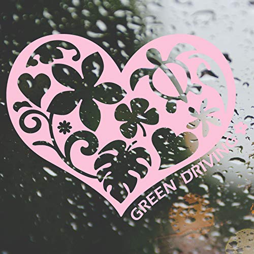 Nc-smile Гавайская наклейка Сердце GREEN DRIVING Эко-драйв HEART (Лосось