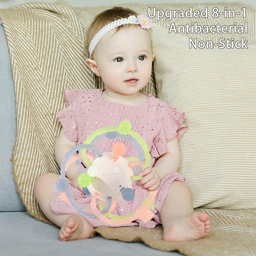 Grab Ball Baby Toy Soft Silicone Rattle Hand Grab Manhattan Round Ball  Baby Toy