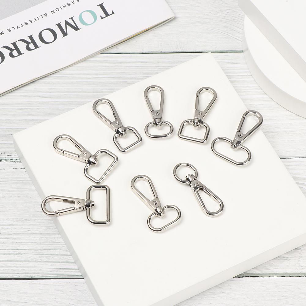5pcs Hardware DIY KeyChain Split Ring Collar Carabiner Snap Bags Strap Buckles Lobster Clasp Hook