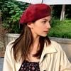 Women Beret Vintage Solid Color Painter Hat Wool Blend French Style Artist Cap