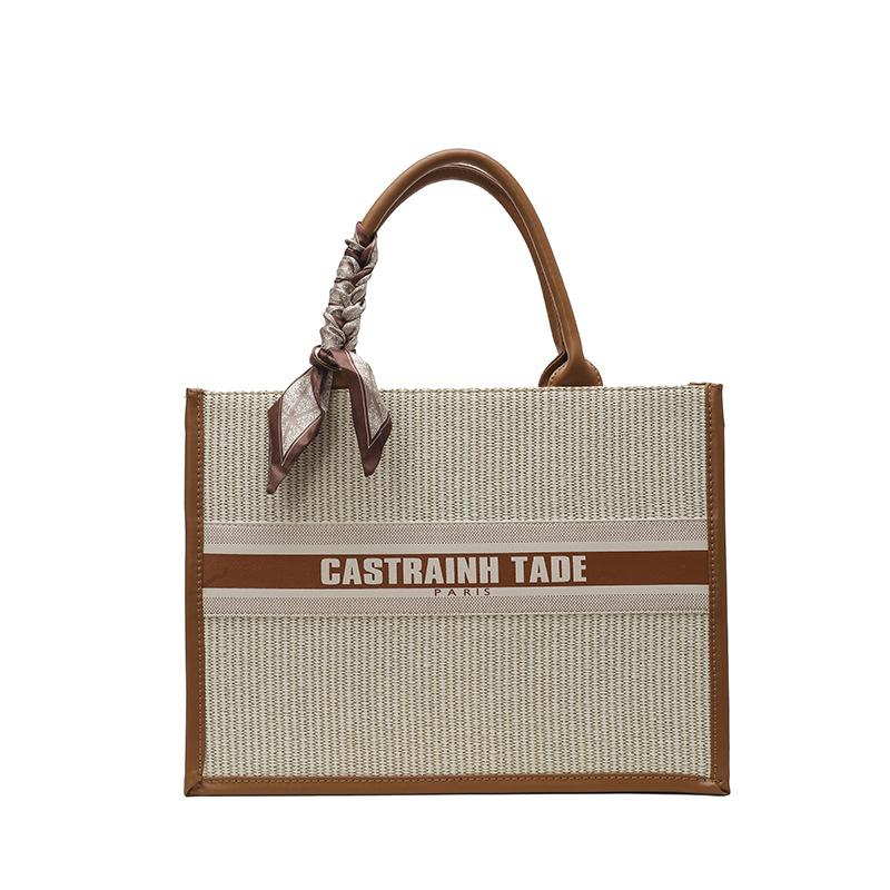 Сумка Ручная Клатч Женская Сумка Новая Мода Ретро Принт Буквами Большая Вместимость Женская Сумка через Плечо Тоут