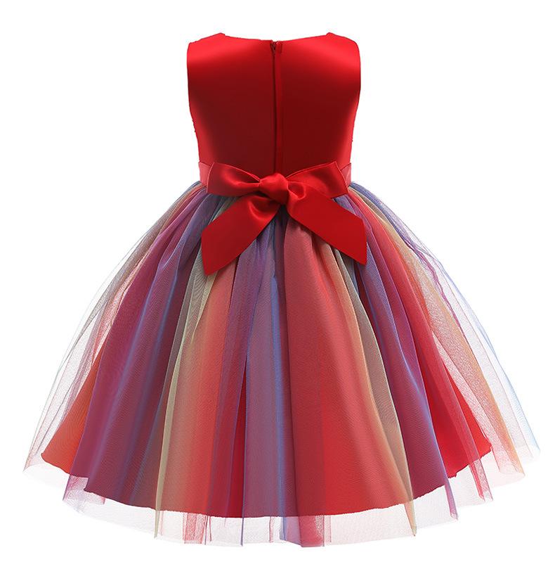 Платье принцессы без рукавов для девочек, платье из тюля с цветочной вышивкой и пайетками для детей 3-10 лет