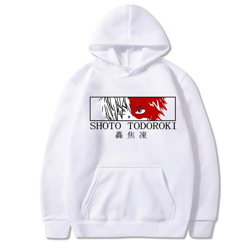 Харадзюку Аниме Моя Геройская Академия Тодороки Шото Принт Худи Мужские Женские Повседневные Толстовки Оверсайз Свитшот Удобная Уличная Одежда