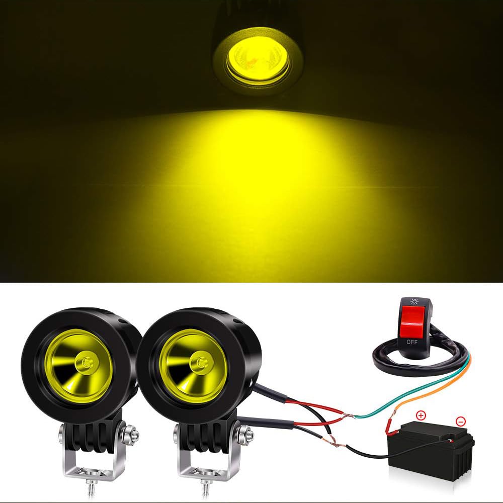 Aoling Светодиодный рабочий мотоциклетный противотуманный прожектор с переключателем, вилка, мотоциклетный противотуманный универсальный светодиодный вспомогательный свет, комплект из 2 ламп, маленький, легкий, свет, 12 В, 24 В,