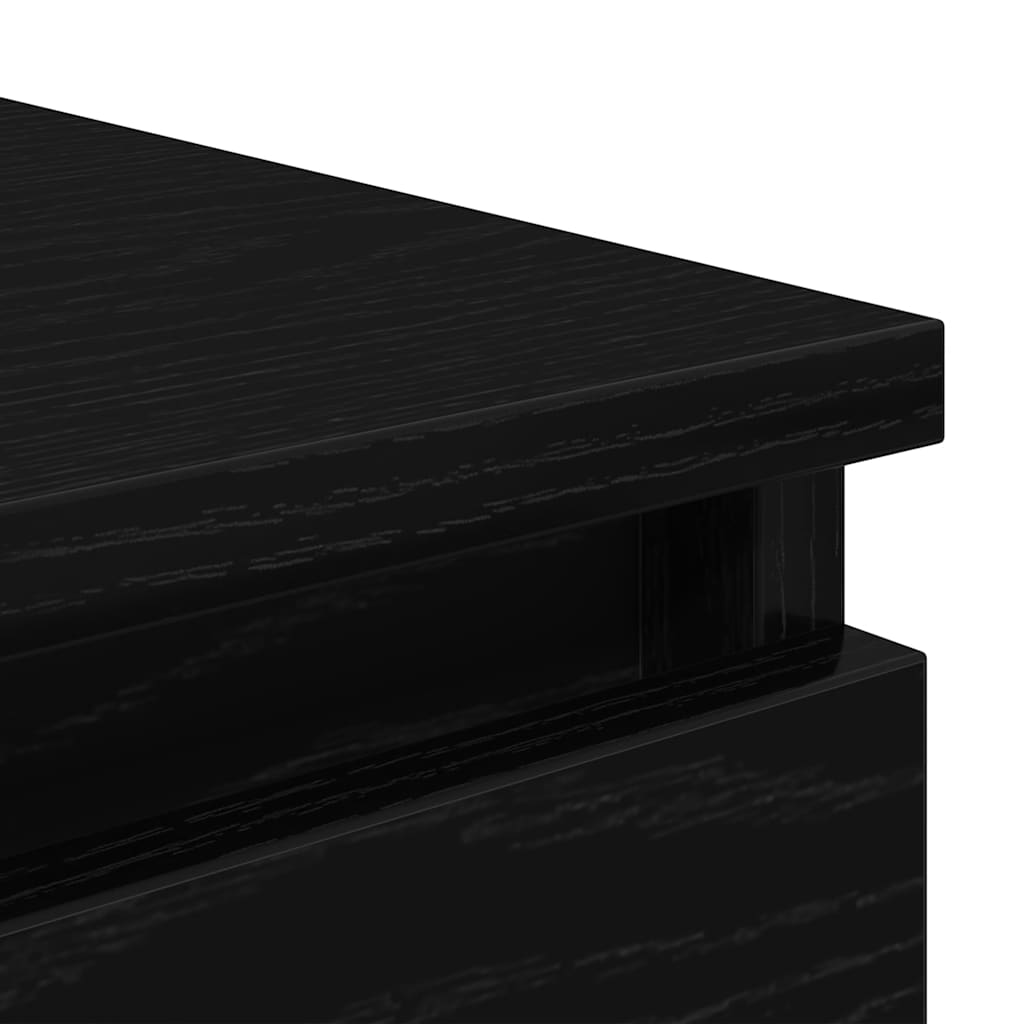 Sideboard with Drawers Black Oak Effect 37.5 x 35 x 99 cm