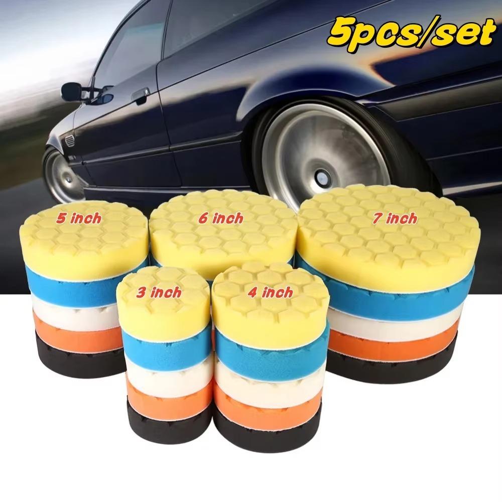 5pcs/Set 3/4/5/6/7 Inch Car Polishing Pad Kit Polisher Waxing Pads for Car Polisher Dril