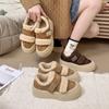 Korean Version of Ugly Cute Velvet Velcro Board Shoes Autumn and Winter Cotton Shoes Two Cotton Low-top Versatile Thickened Plush Shoes