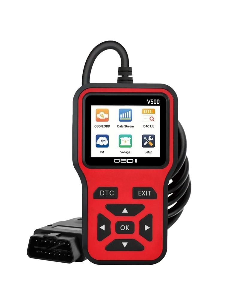 Автомобильный сканер OBD2 Диагностический инструмент Считыватель кодов, Тестер напряжения автомобиля Сканер кодов неисправностей двигателя, Тестер зарядки Диагностический инструмент V500