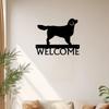1pc Room Decor  Vintage Home Decor Promotion Golden Retriever Dog Welcome Sign Home Decoration Accessories On The Wall