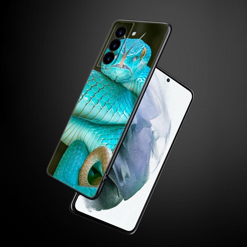 Черный силиконовый чехол для телефона Animal Snake для Samsung Galaxy S23 S21 S20 FE S24 S22 Ultra S10E S10 S9 S8 Plus