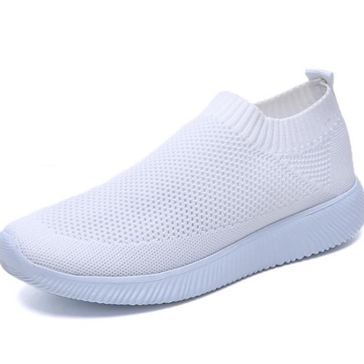Foreign Trade Large Size Women's Shoes Little White Shoes Women's Mesh Breathable Sports Shoes Versatile Summer Running Socks Shoes Size 46