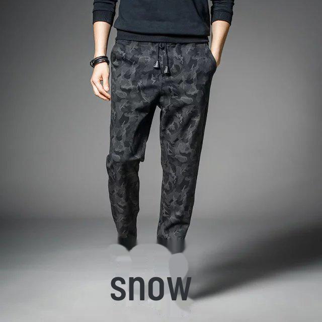 Мужские джинсы Black Stripe со средней посадкой и эластичной бархатной подкладкой — свободный крой для подростков (Осень зима)