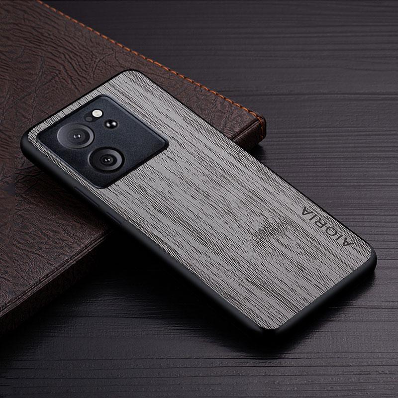 Case for Xiaomi 14 13 12 12S 11 10 13T 12T 11T Pro Ultra Lite Bamboo Wood Pattern Leather Phone Cover Luxury Cases