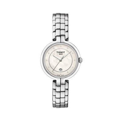 Женские часы Tissot Flamingo с браслетом (Официально импортировано) T0942101111601 Женские с белым циферблатом