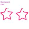 Accessories Fashion Women Bright Fluorescence Hoop Earring Colorful Star Geometric Earrings