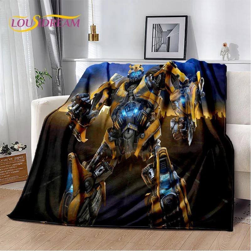 HD Cartoon T-Transformers Autobots 3D Soft Blankets,Keep Warm Throw Blanket for Picnic Beds Sofa Home Bedroom Gifts Kids Hiking