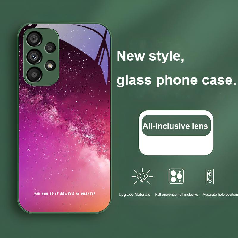 Блестящее Звездное Небо Для Samsung Galaxy S23 24 Plus S20 21 FE S25 Ultra A70 72 73 51 52 53 Закаленное Стекло Чехол Для Телефона