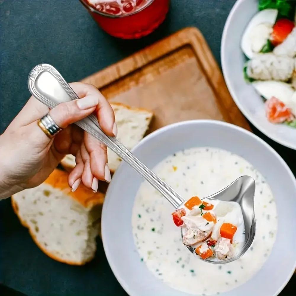 Нержавеющая сталь Легкая Суповая Многоразовая Масляная Ложка Кухонный Инструмент Соусник-Ложка для Поливки дом