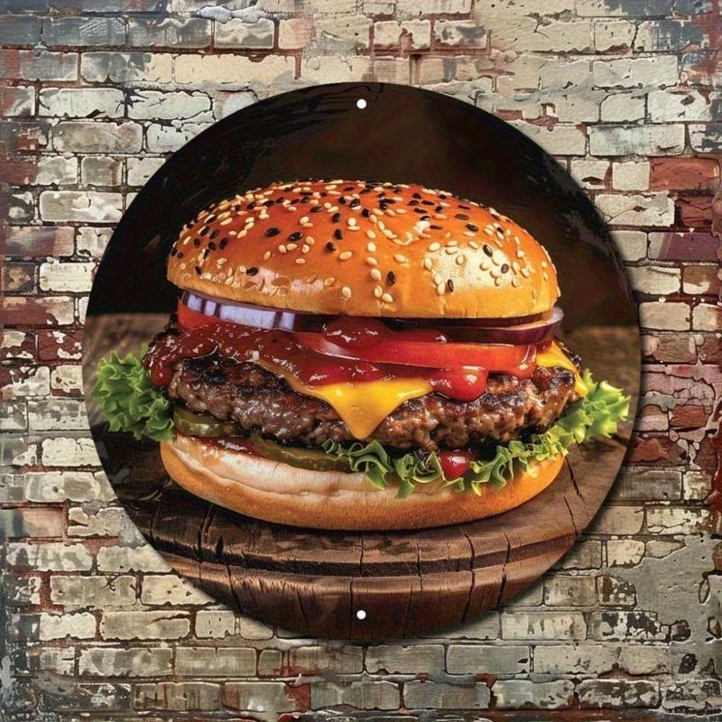 Witch Broom Halloween Sign, Round Aluminum Wall Plaque 20x20cm