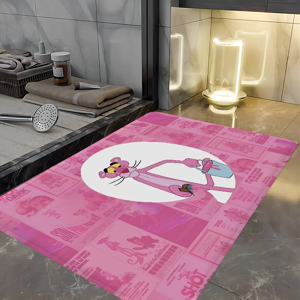 Cartoon P-Pink P-Panther Floor Mat Cheaper Anti-slip Modern Living Room Balcony Printed Bedside Mats