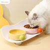 Керамическая миска для кошек на высоких ножках, керамическая двойная миска "Сахарная фасоль", без черного подбородка, защита шейных позвонков, посуда для кошек и собак