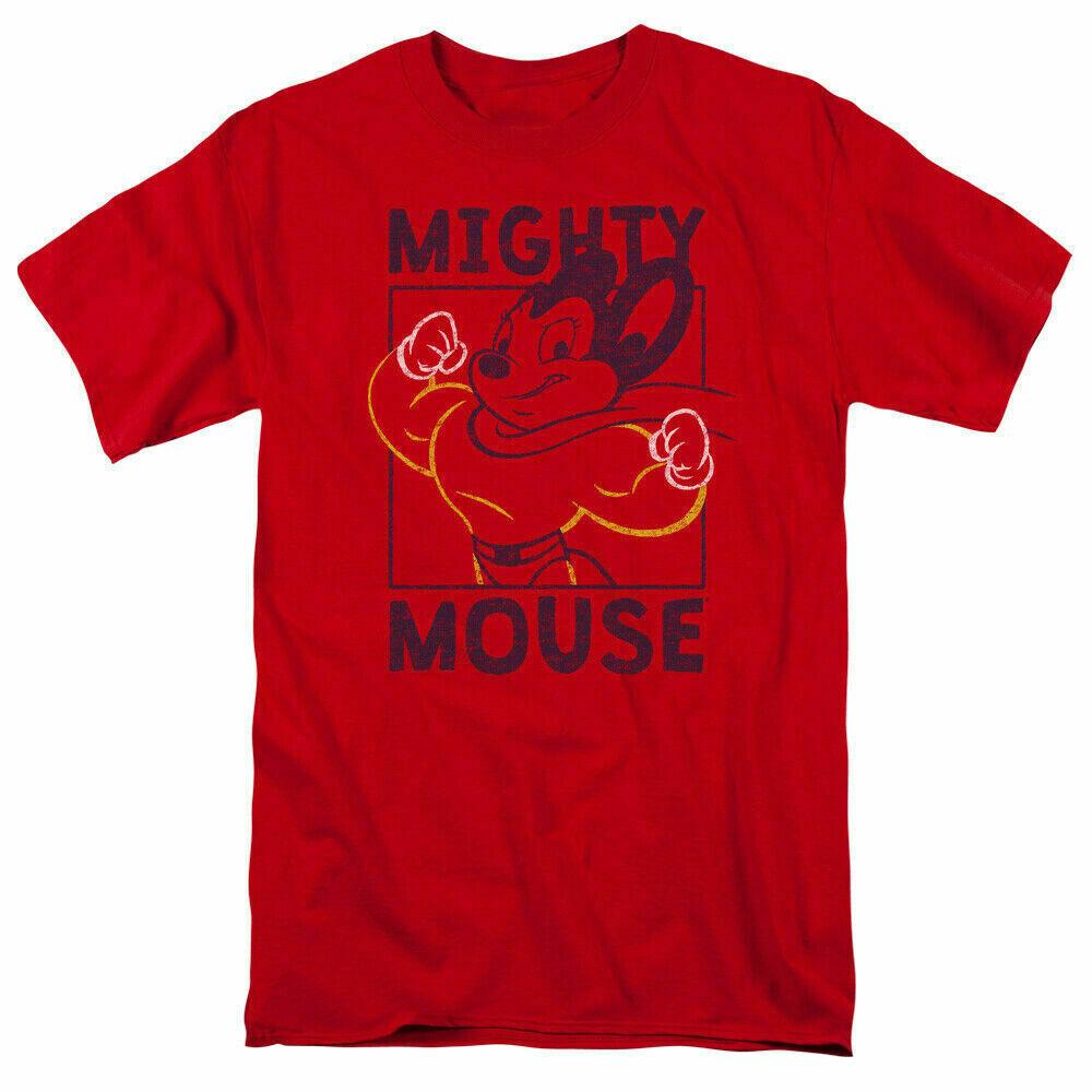 Mighty Mouse Break The Box T Shirt Mens Licensed Cartoon Merchandise Red