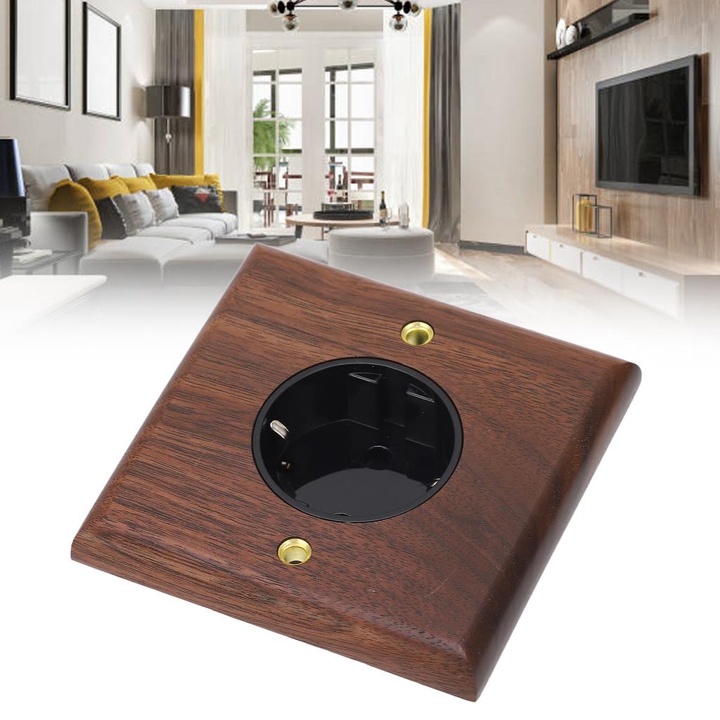 Настенная розетка черный орех стандартный ретро электрический настенный выключатель света розетка плата 16А