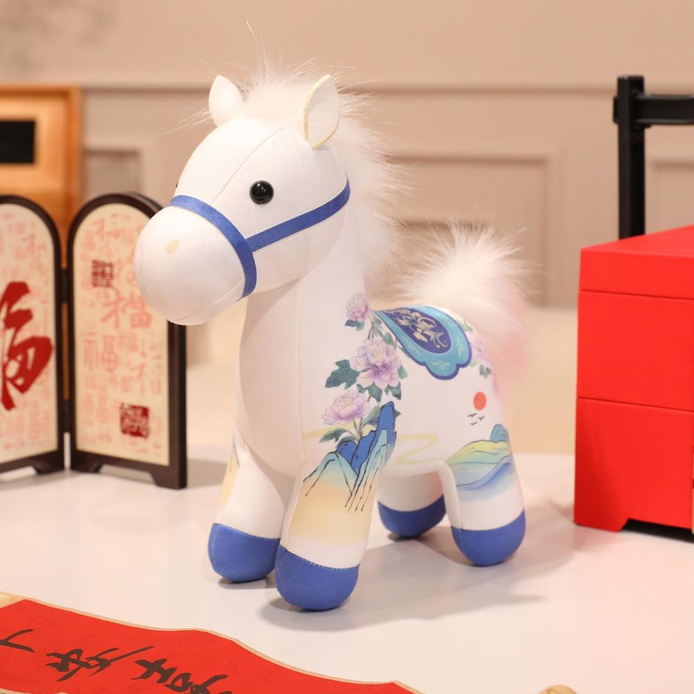 PP Cotton Cartoon Steed Doll Chinese Style Plush Horse Doll Pendant Festive Decor