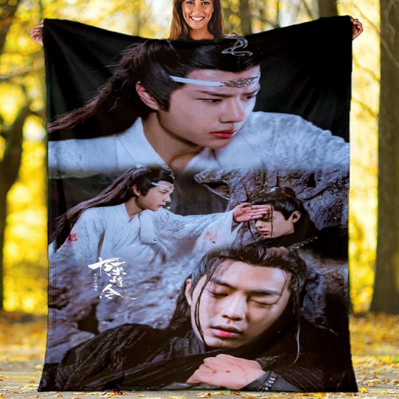 Ancient Romance Print Flannel Blanket, Soft Warm Lightweight Throw Blanket for living Room,Sofa Bed Camping office