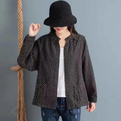 Хлопково-льняная куртка для женщин, универсальная, свободного кроя, весна-осень 2025, новинка, литературный ретро стиль, тонкий топ с длинным рукавом