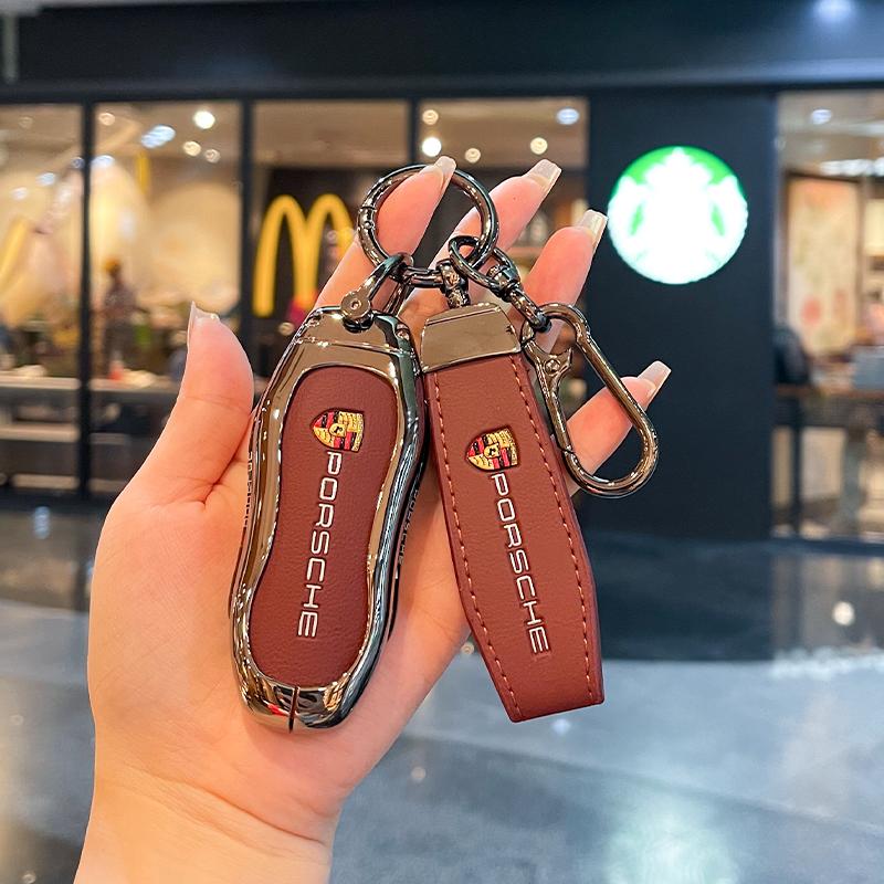 Zinc Alloy Car 3/4 Buttons Case Key Cover Protection Shell For Porsche Cayenne Panamera Macan Cayman 911 718 918 958 Accessories