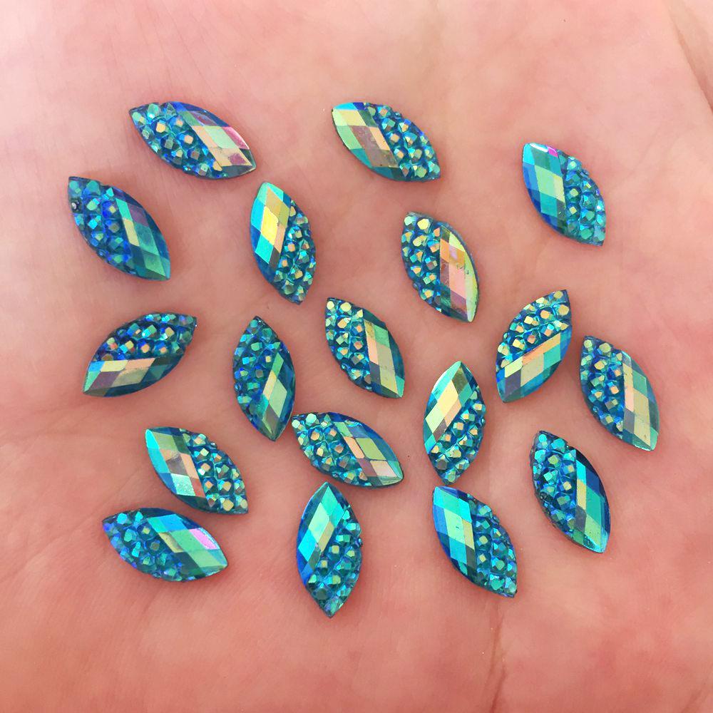 DIY 100 шт. 6*12 мм AB конский глаз смолы черепаха с плоской задней частью горный хрусталь свадебные поделки