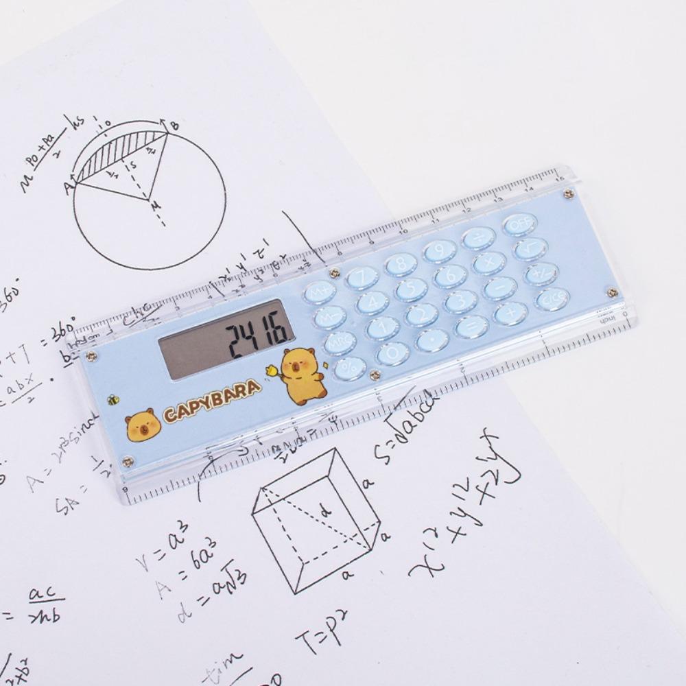 Mini Ruler Calculator Capybara Measuring Ruler Creative Straight Ruler School