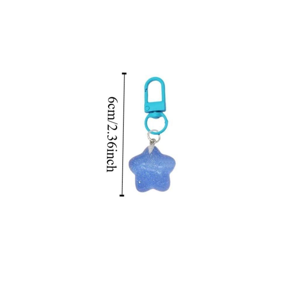 5pcs Resin Chubby Star Keychain noctilucent Backpack Pendant Friendship Stars Keychain Girls Gifts
