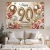90th Birthday Party Backdrop Polyester Banner Photo Booth Decoration
