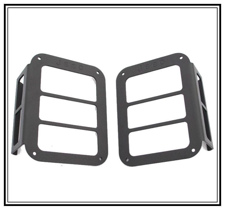 Jeep Wrangler Rust-Proof Taillight Cover: Iron, Spray-Painted Protection Frame for Brake Light