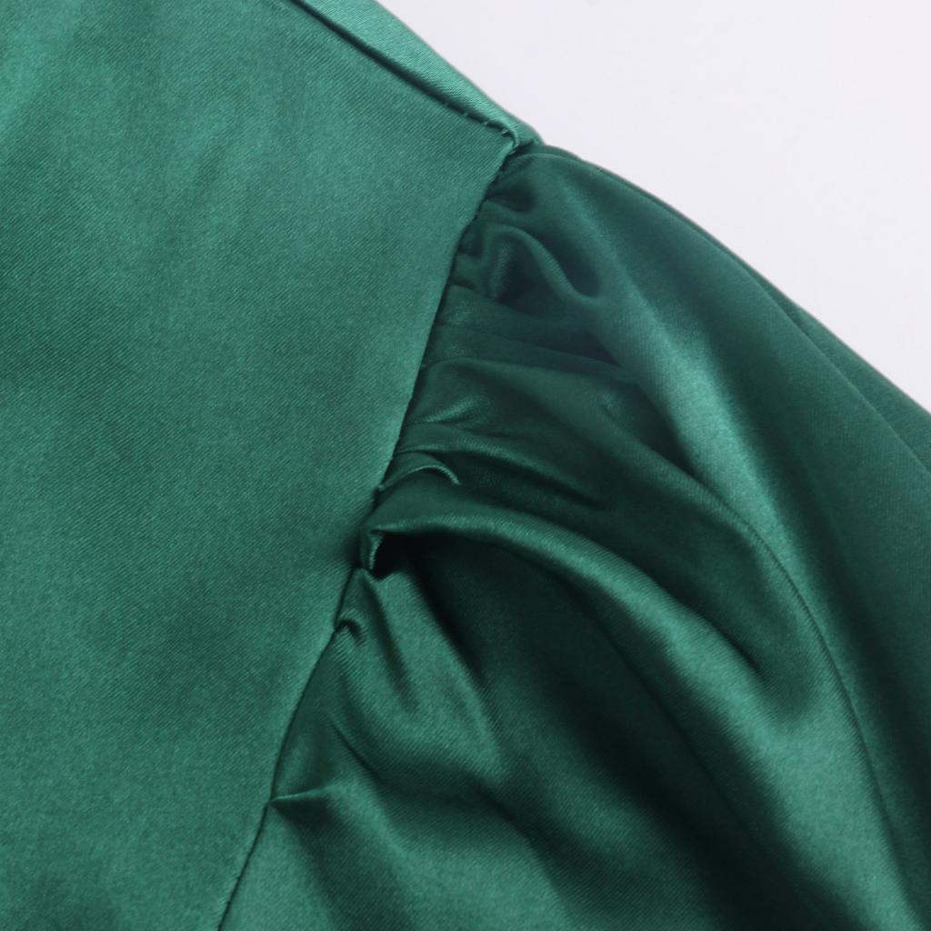 Женское модное повседневное элегантное бандажное платье с глубоким v-образным вырезом и рукавами епископа