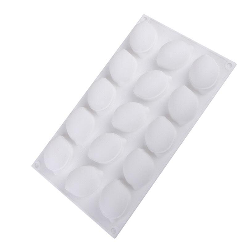 15-Cavity Lemon Silicone Mold - Football Shape for Mousse Cake Ice Cream Jelly Chocolate Fondant DIY
